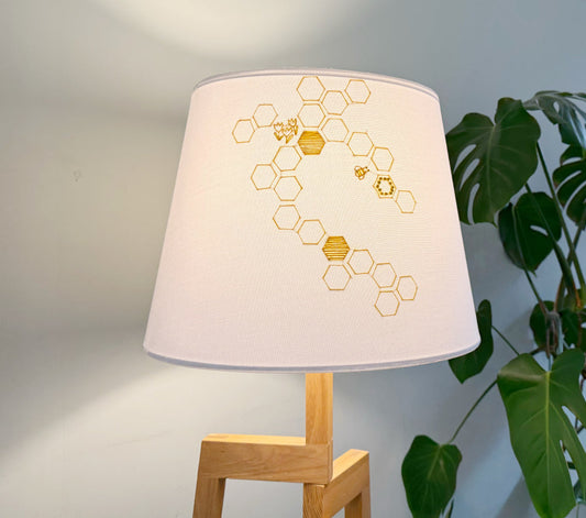 Embroidering on a lampshade