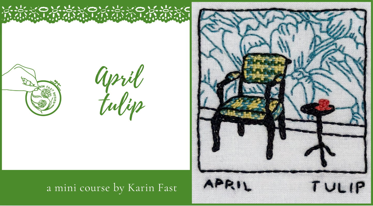 April tulip - a year of floral embroidery