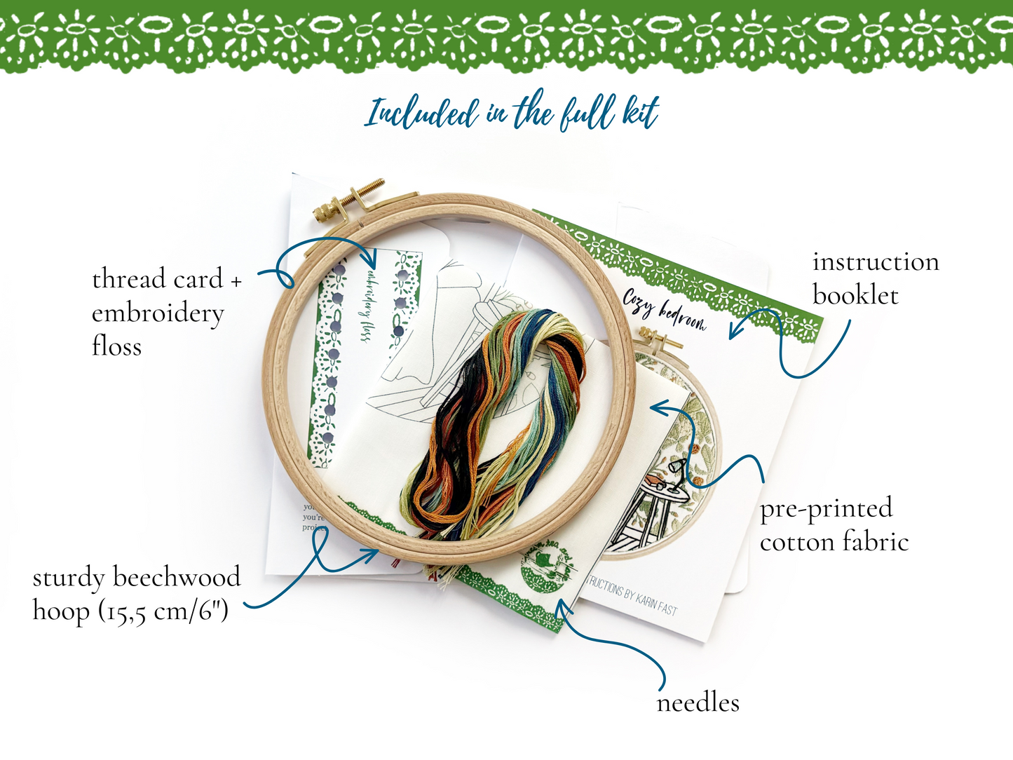 Cozy bedroom embroidery kit