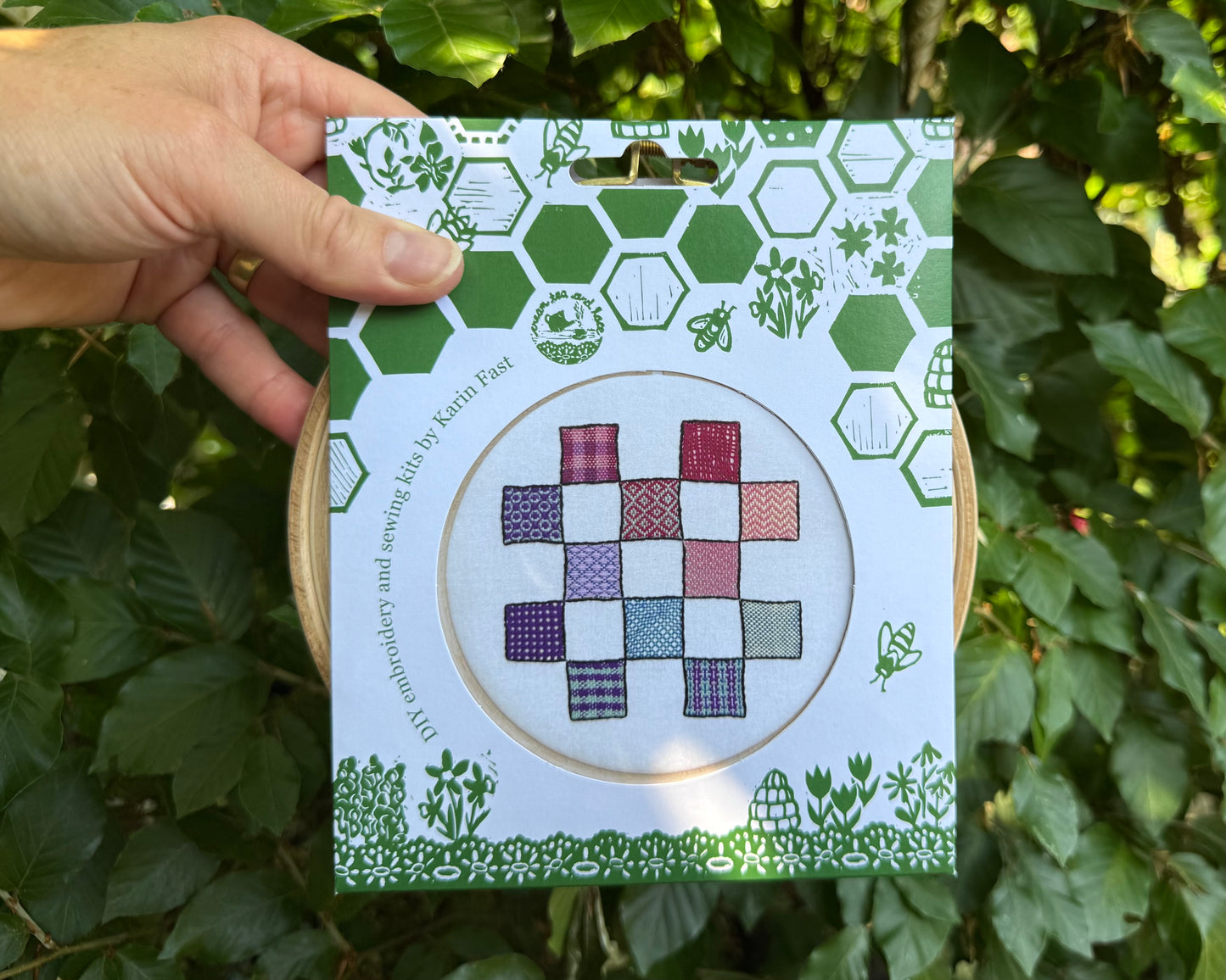 Woven texture sampler embroidery kit