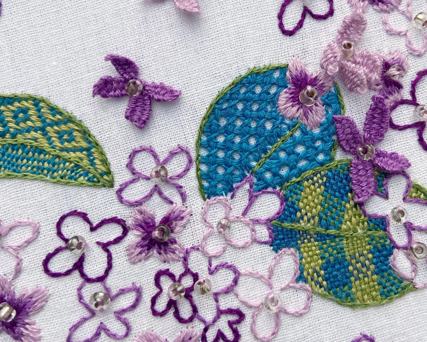 Spring lilac advanced floral embroidery kit