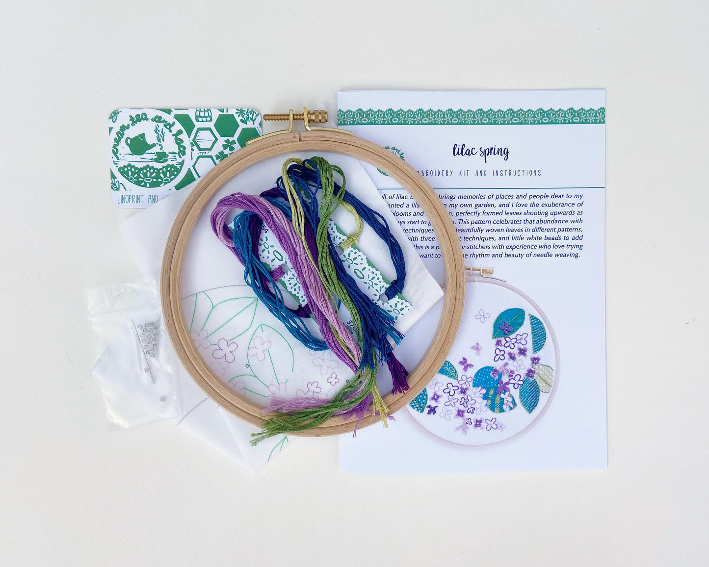 Spring lilac advanced floral embroidery kit
