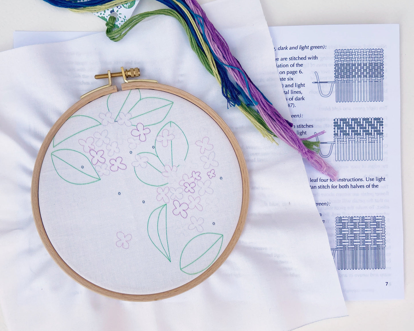 Spring lilac advanced floral embroidery kit