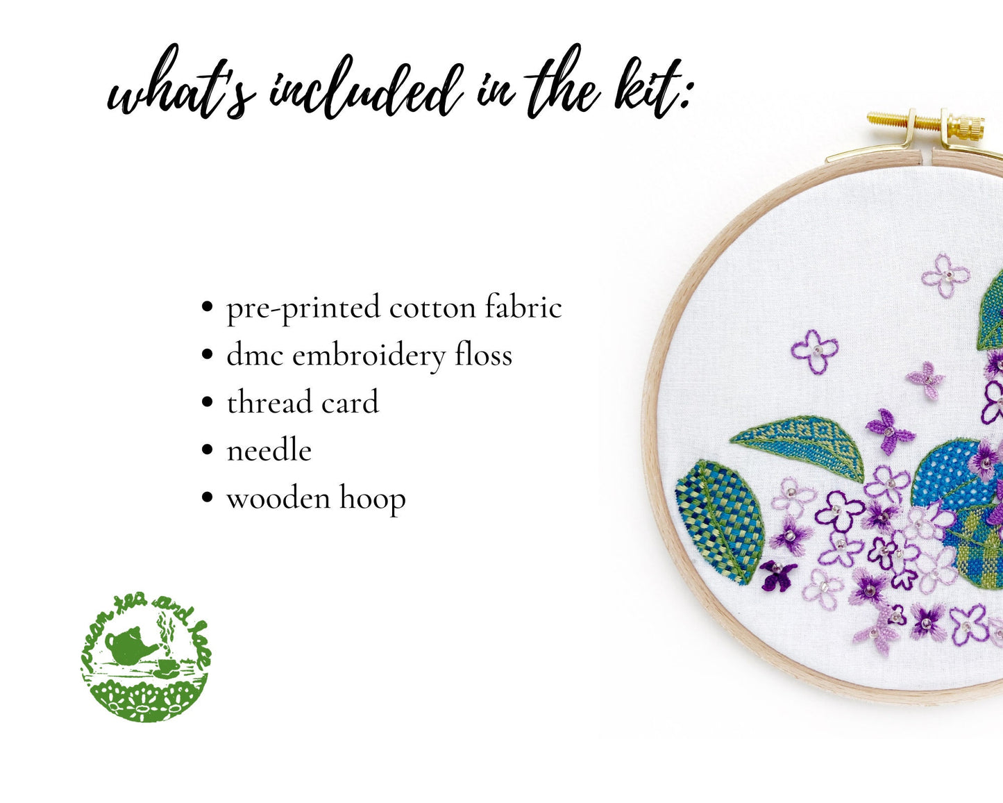 Spring lilac advanced floral embroidery kit