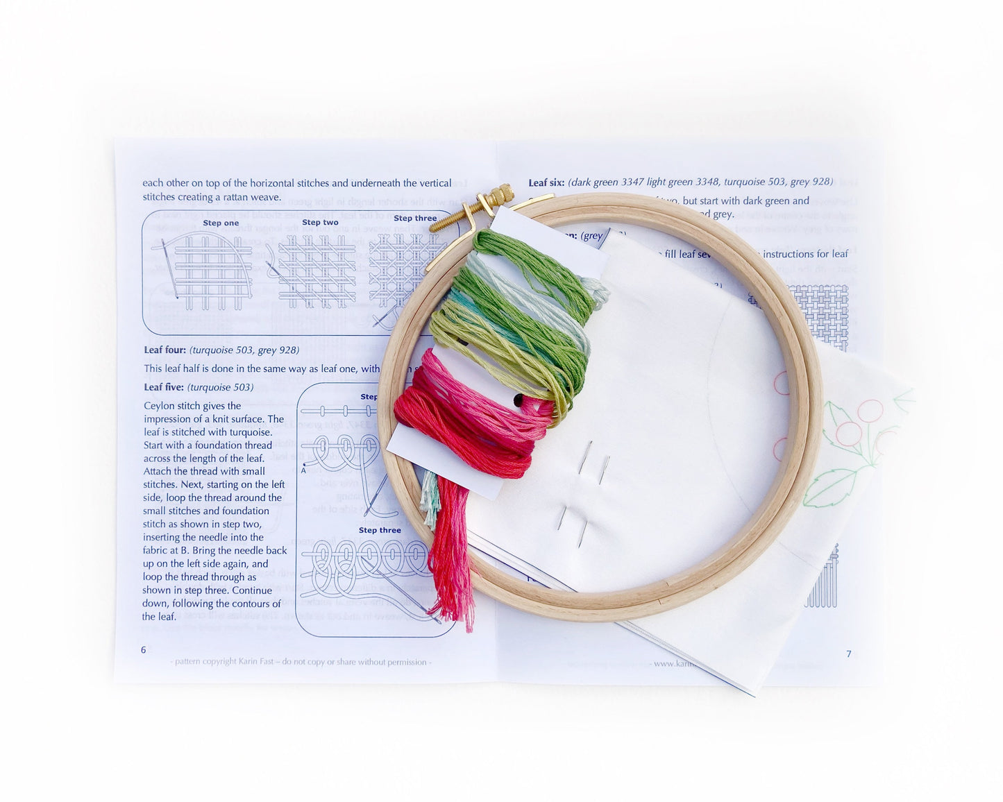Raspberry summer embroidery kit