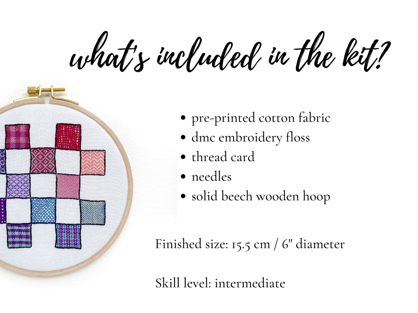 Woven texture sampler embroidery kit