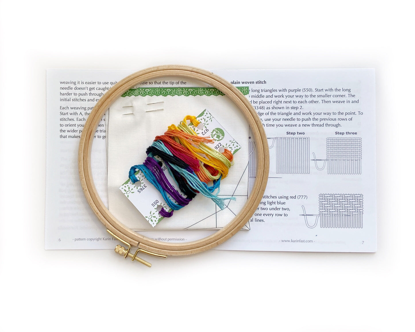 Woven star embroidery kit
