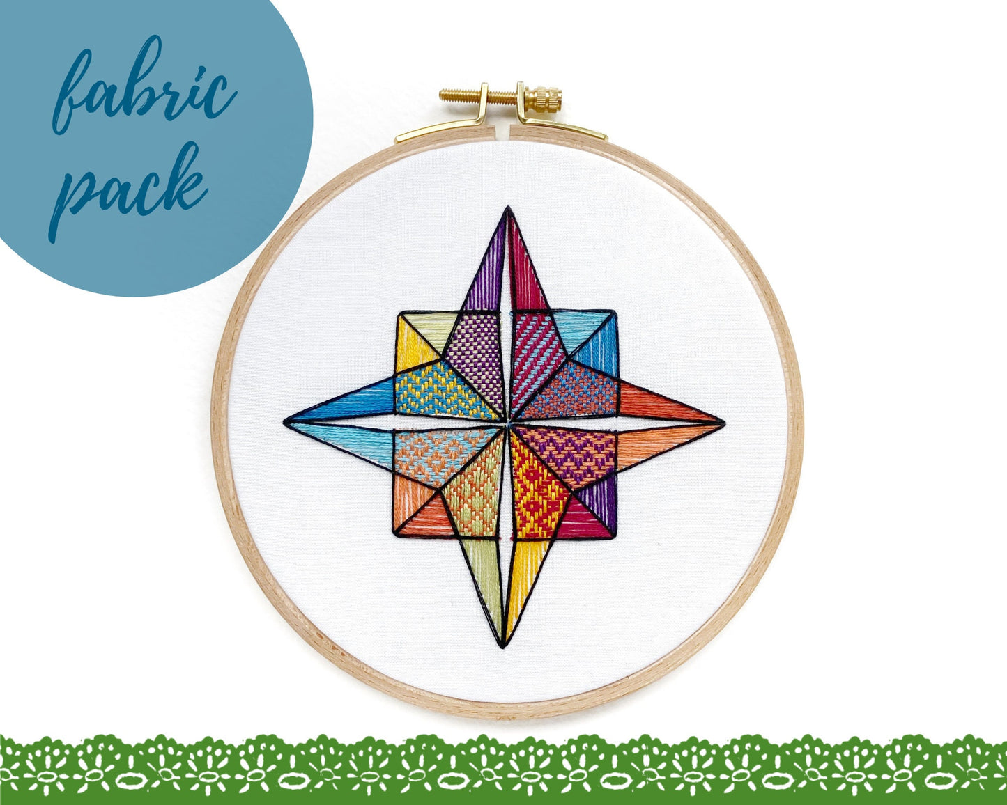 Rainbow woven star fabric pack