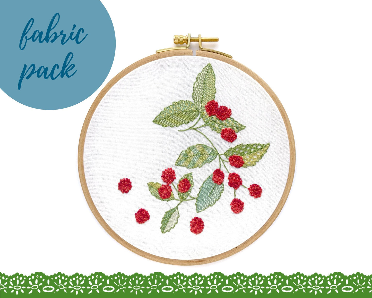 Summer raspberry pre-printed cotton fabric pack
