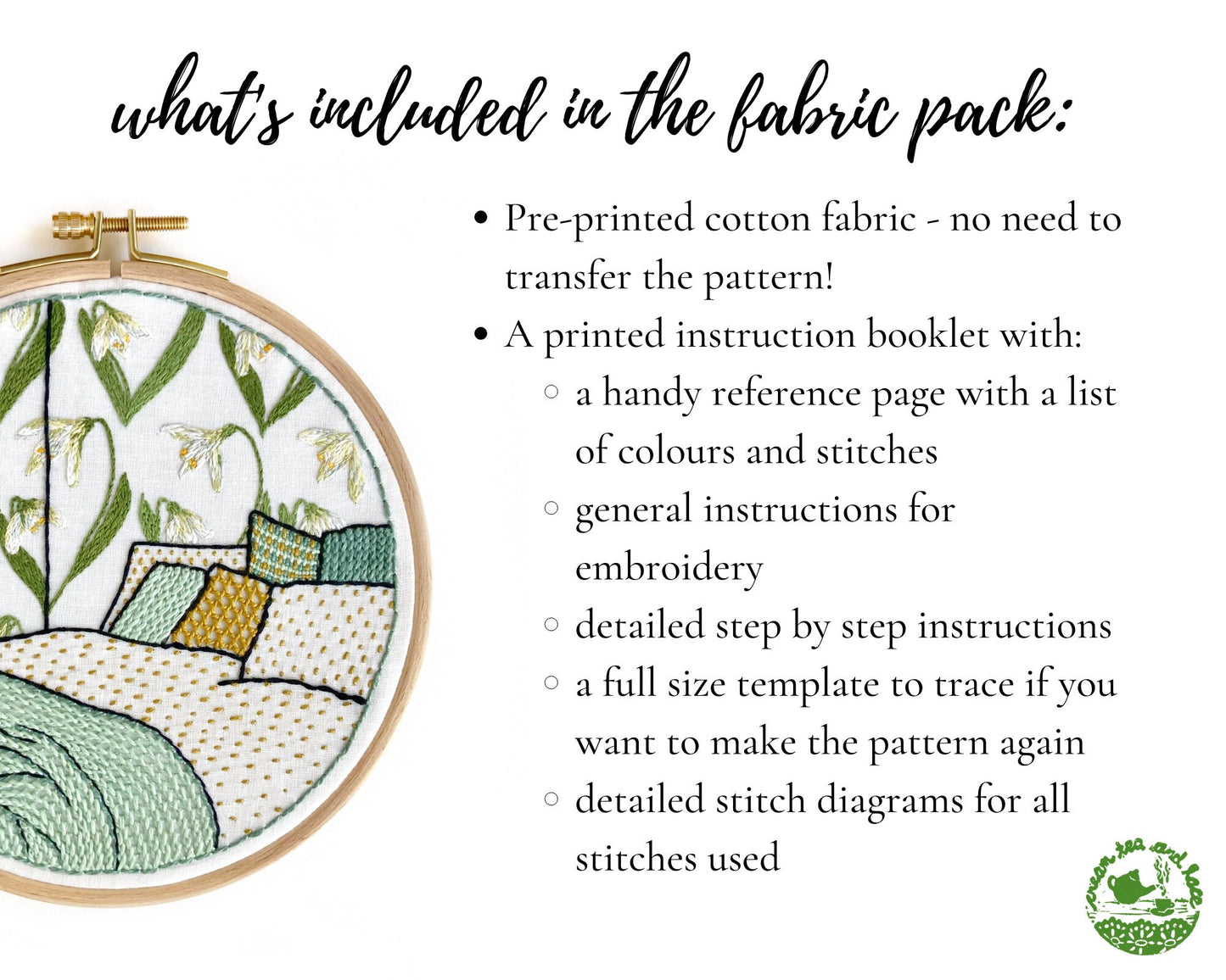 Snowdrop bedroom embroidery fabric pack