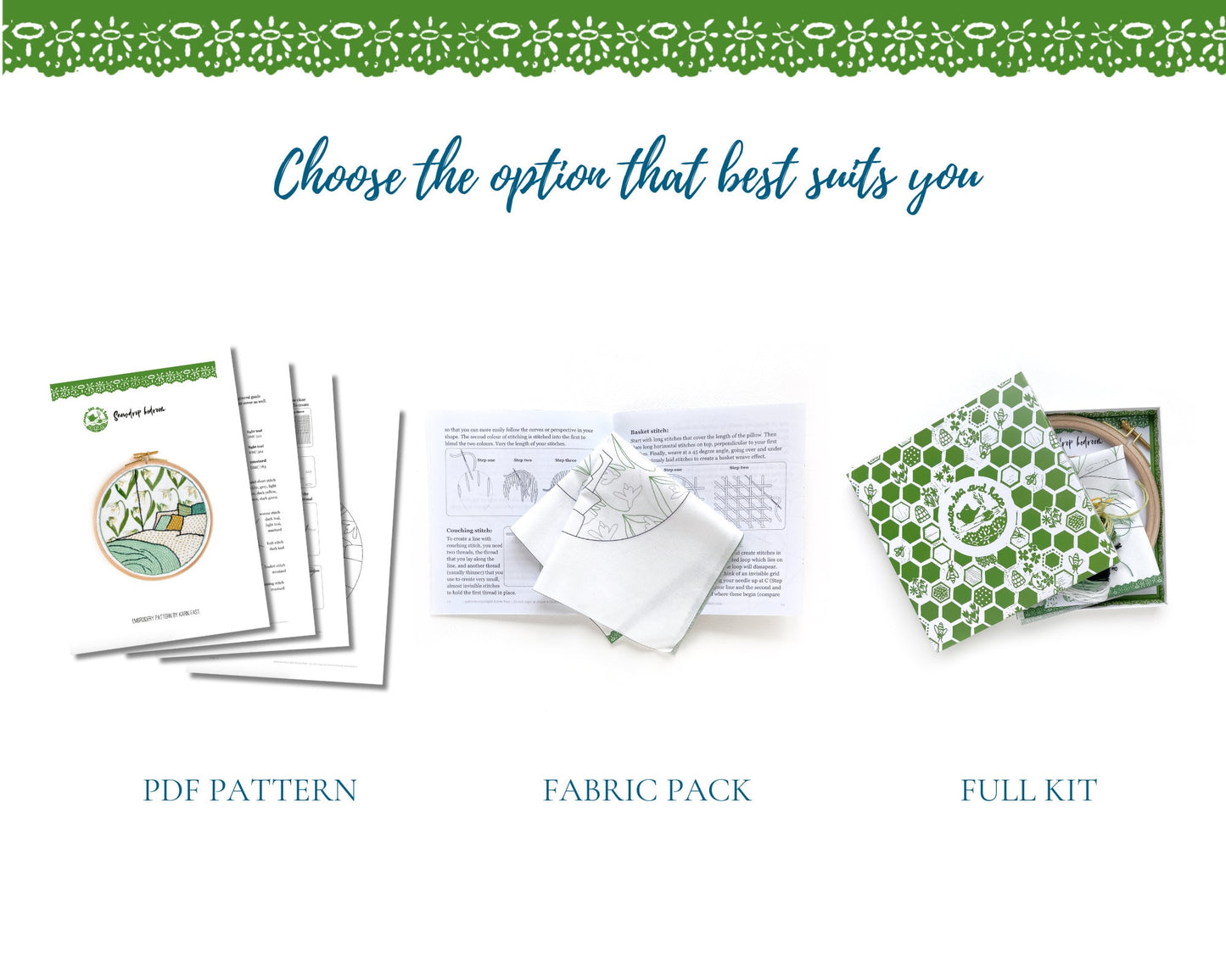 Snowdrop bedroom embroidery fabric pack