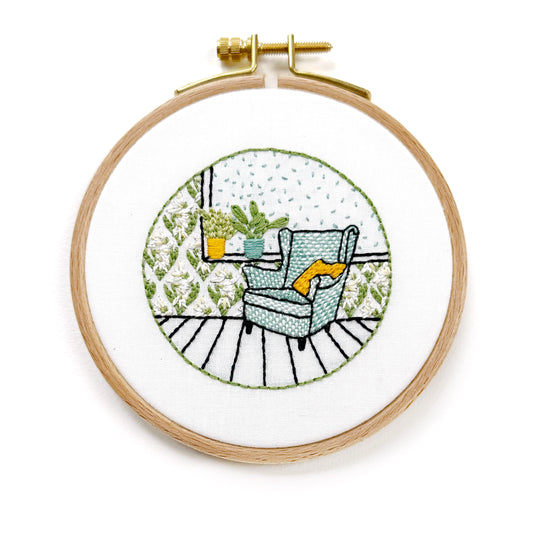 mini floral interior snowdrop embroidery kit for beginners