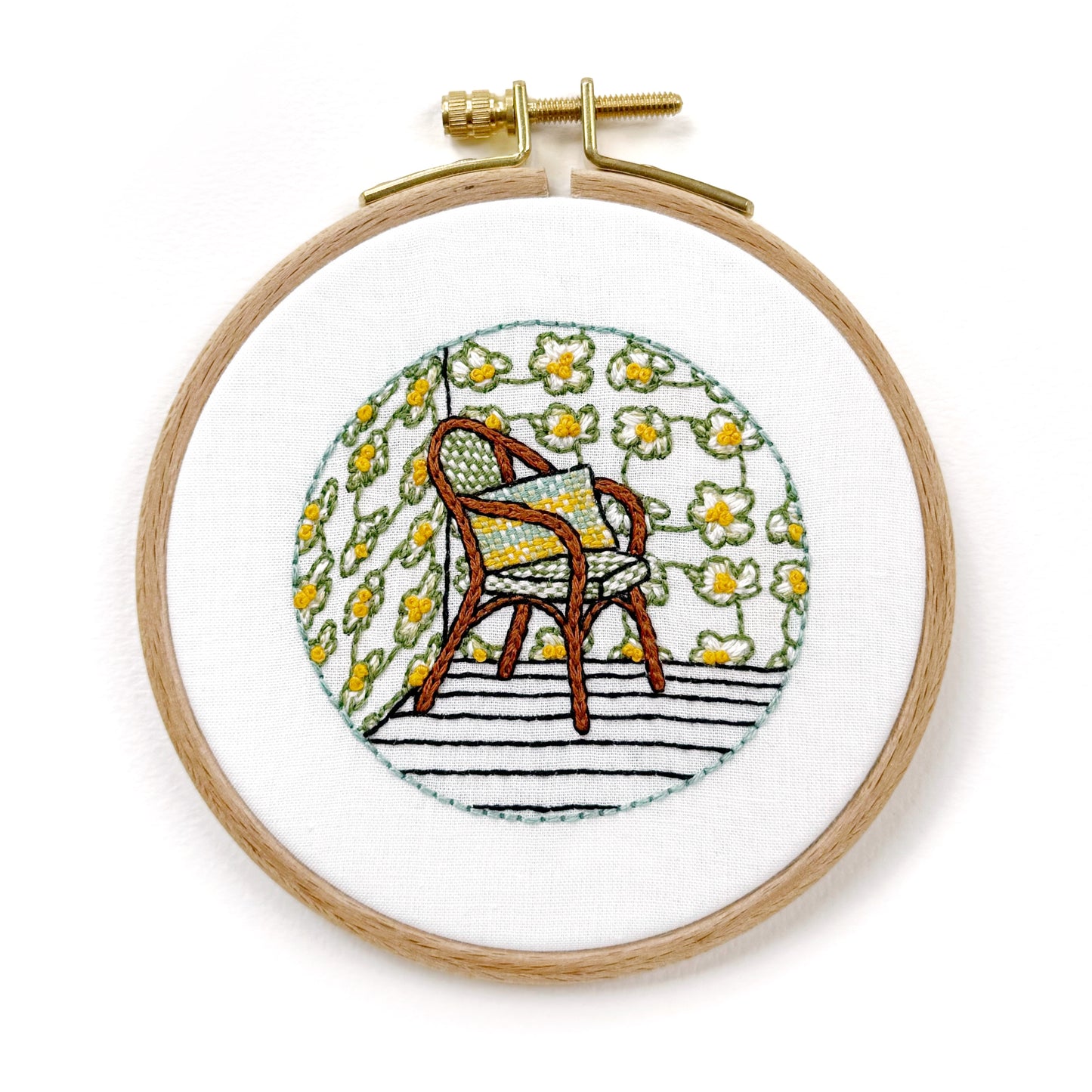 FABRIC PACK - mini floral interior embroidery kit for beginners - hellebore
