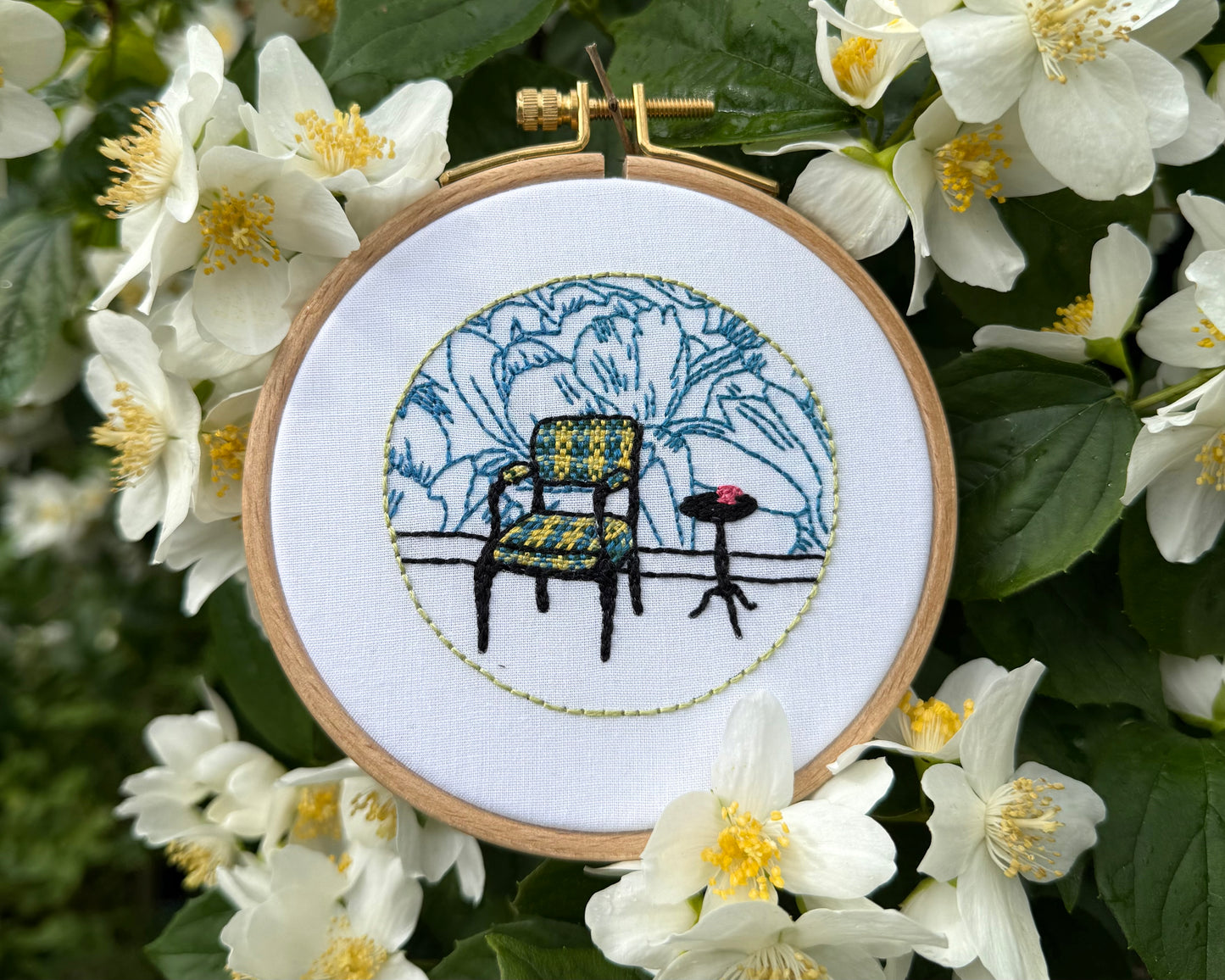 mini floral interior tulip wallpaper embroidery kit for beginners