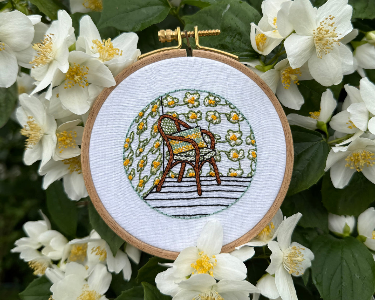 mini floral interior hellebore wallpaper embroidery kit for beginners