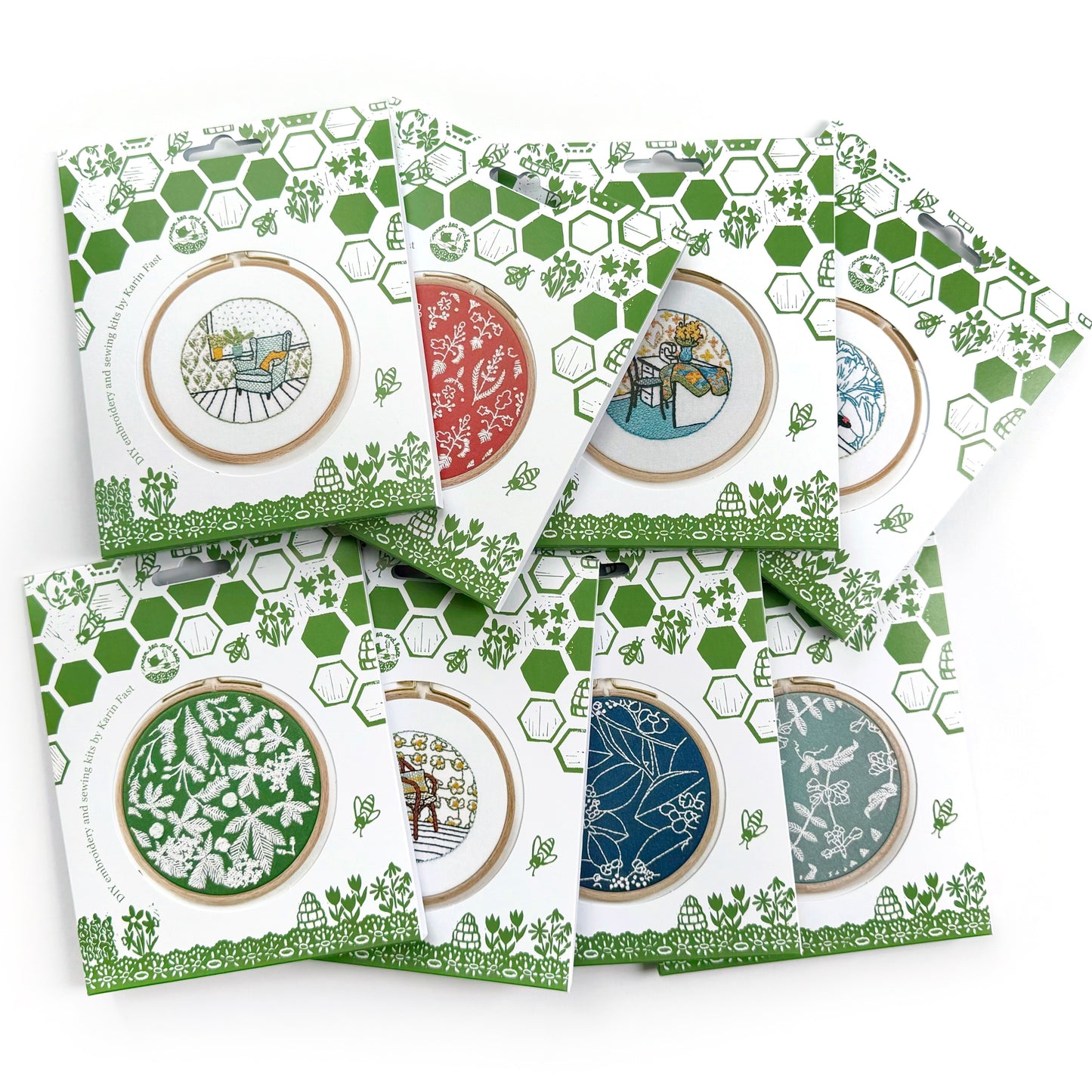 FABRIC PACK - mini floral embroidery kit for beginners - blue hydrangea