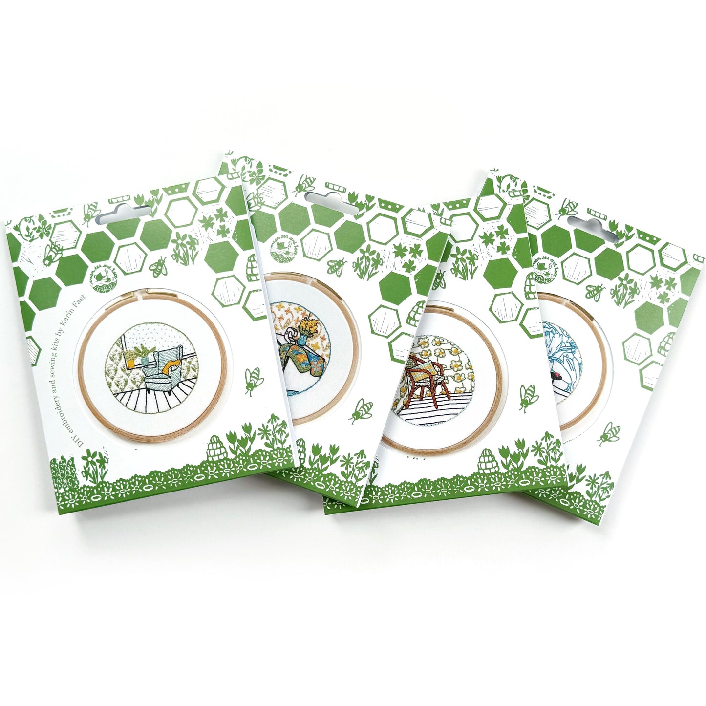 mini floral interior daffodil embroidery kit for beginners