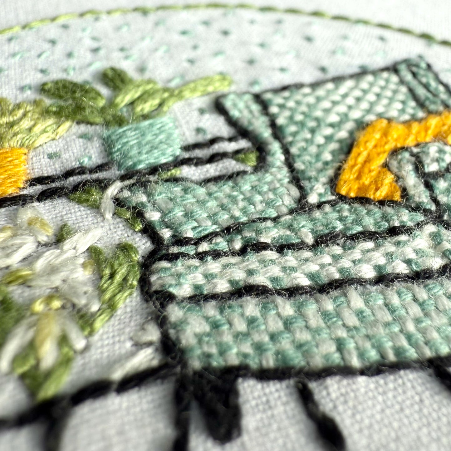 mini floral interior snowdrop embroidery kit for beginners