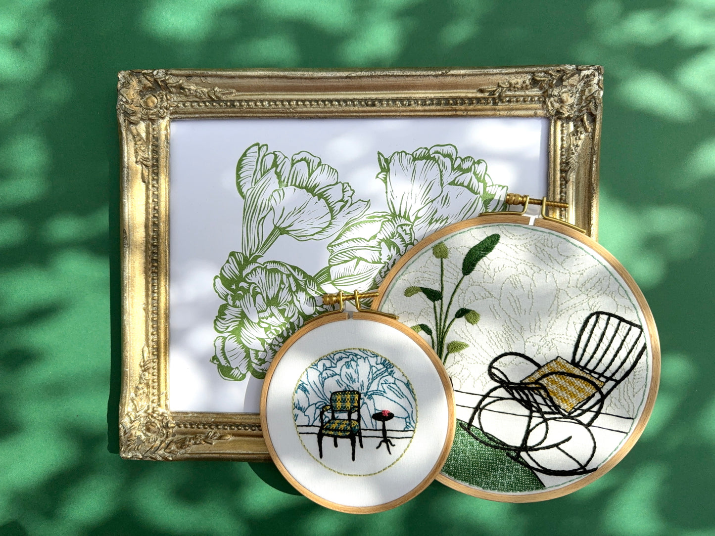 mini floral interior tulip wallpaper embroidery kit for beginners