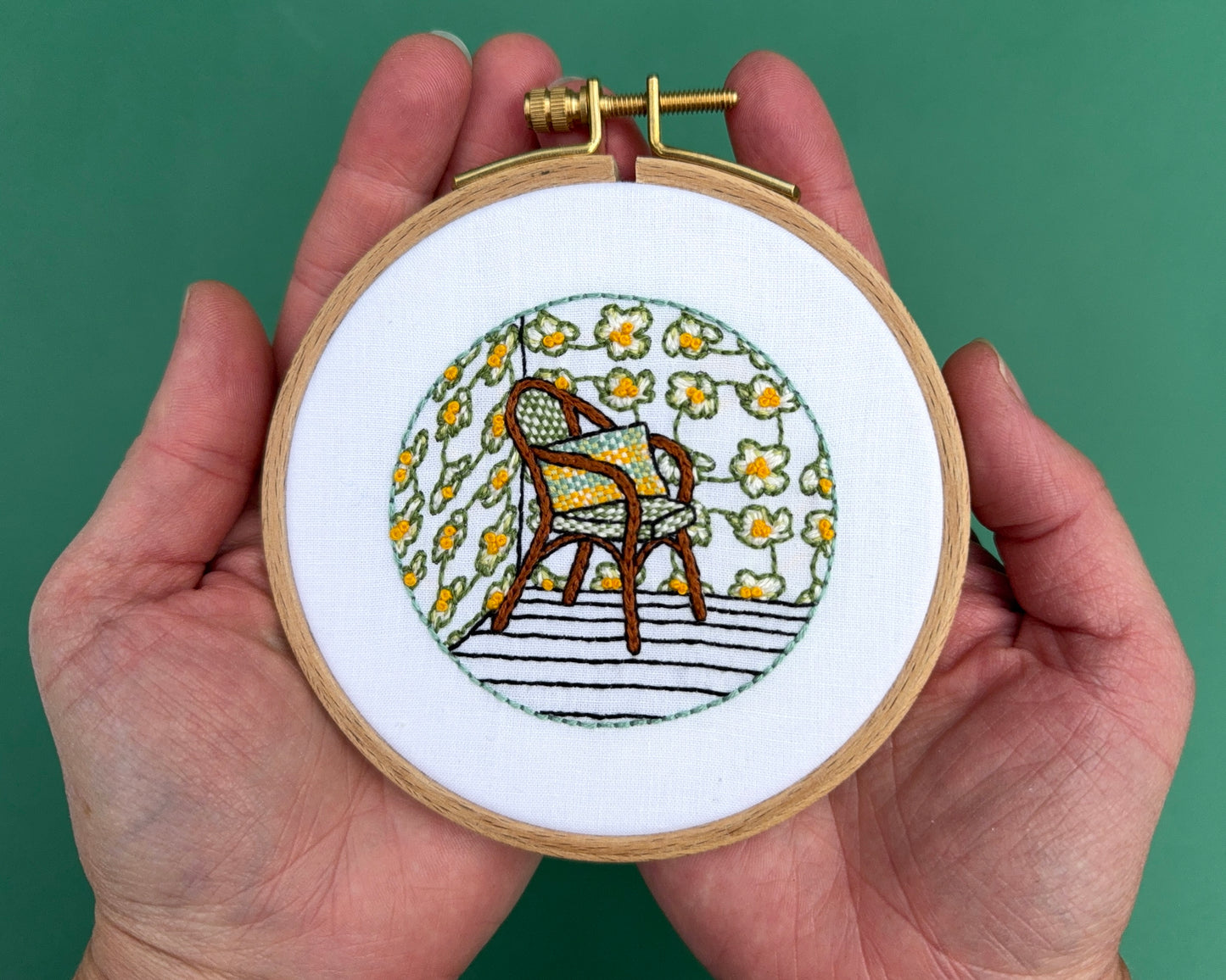 mini floral interior hellebore wallpaper embroidery kit for beginners