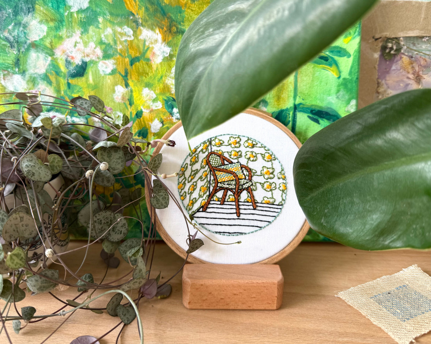 mini floral interior hellebore wallpaper embroidery kit for beginners