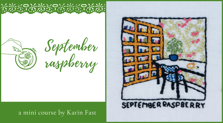 September raspberry - a year of floral embroidery