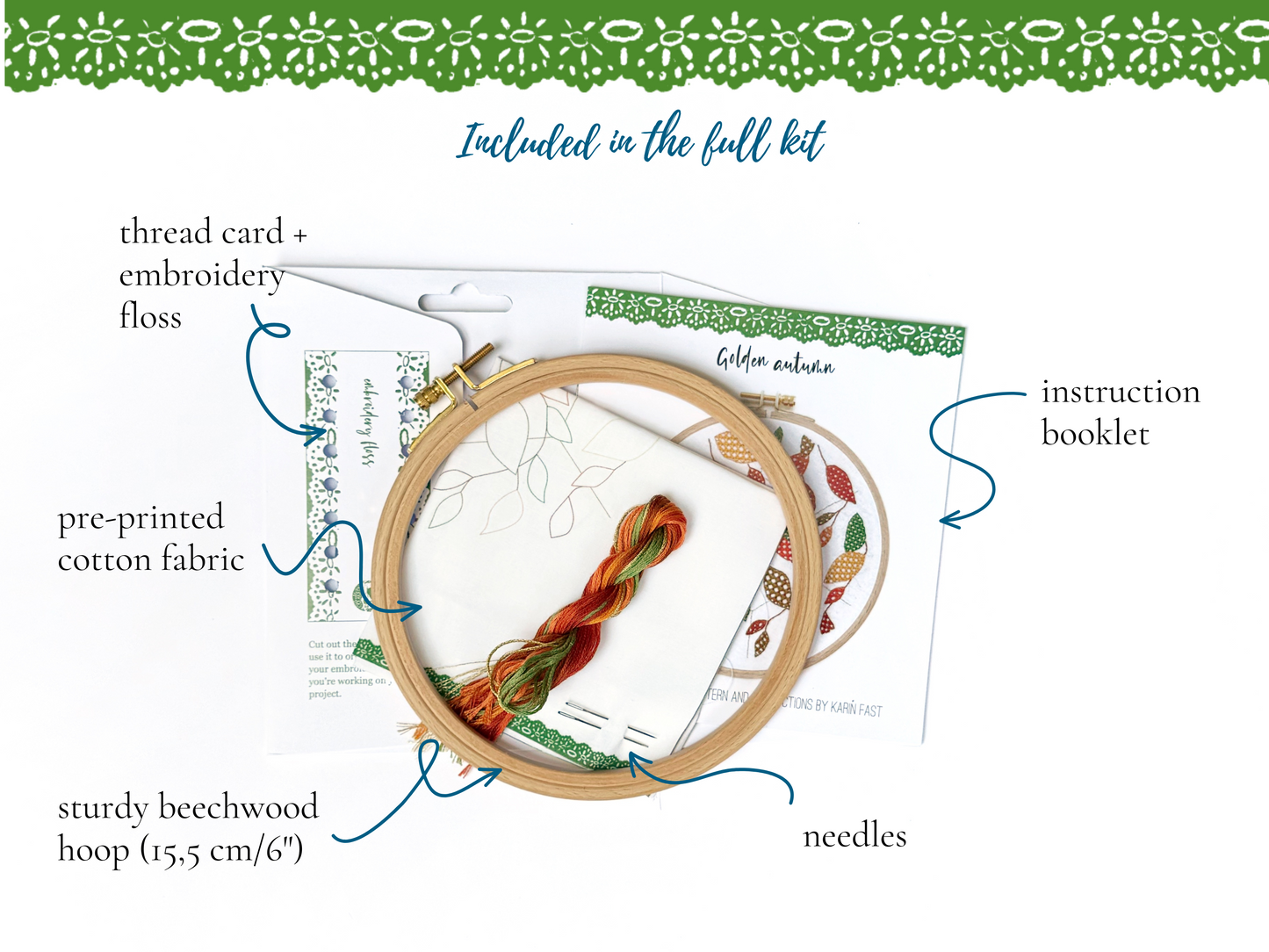 Autumn leaves embroidery kit