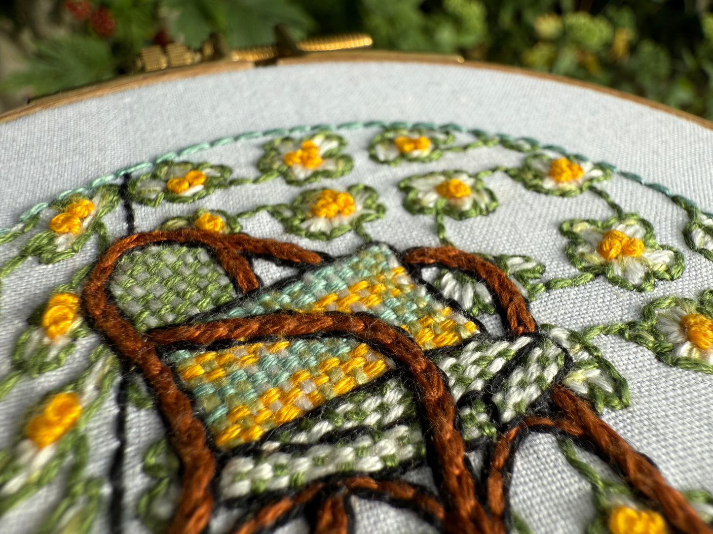 FABRIC PACK - mini floral interior embroidery kit for beginners - hellebore