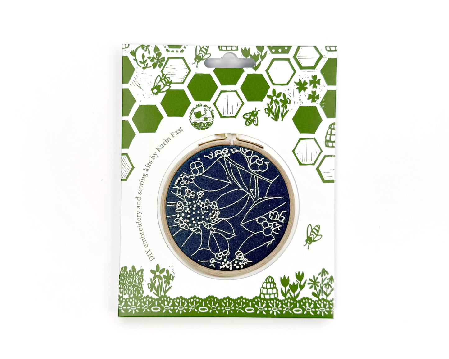 FABRIC PACK - mini floral embroidery kit for beginners - blue hydrangea