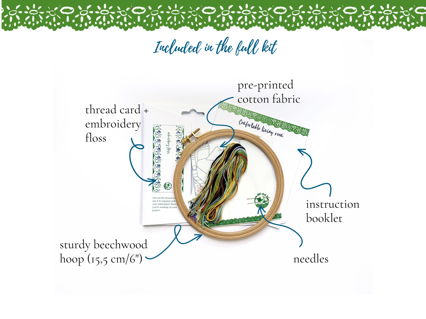 Living room embroidery kit