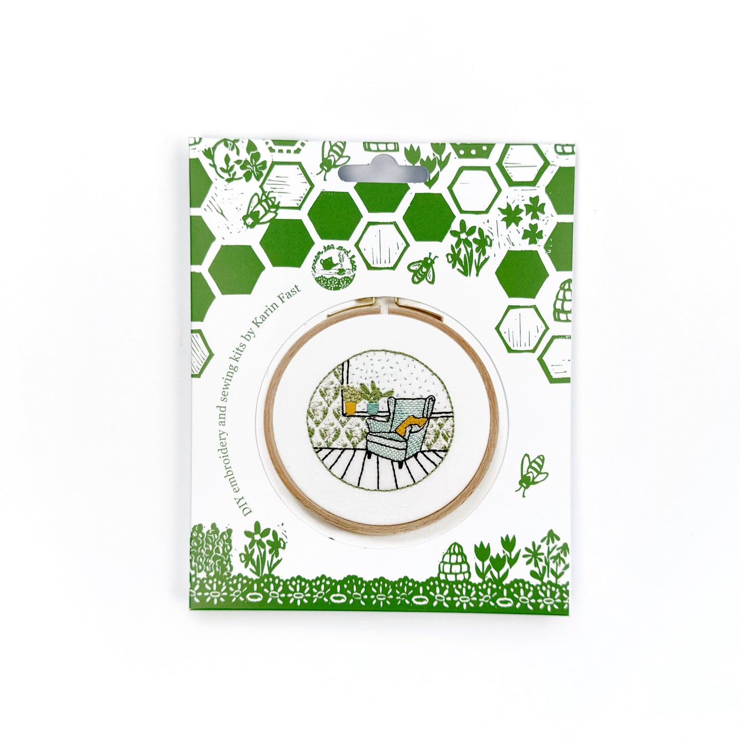 FABRIC PACK - mini floral interior embroidery kit for beginners - snowdrop