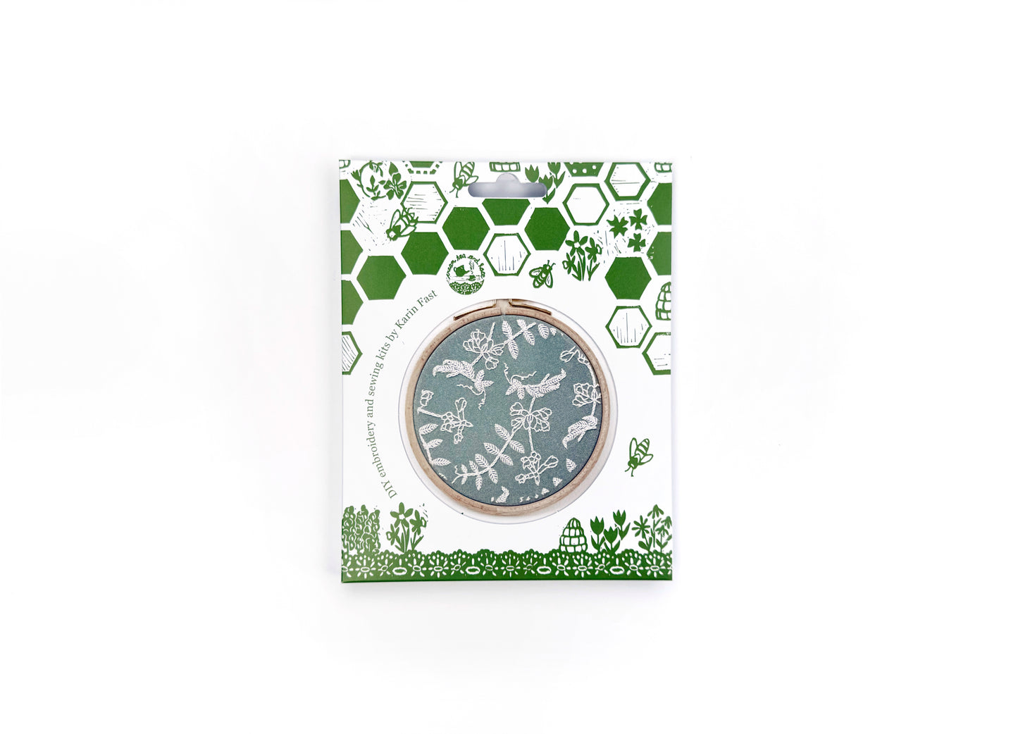 FABRIC PACK - mini floral embroidery kit for beginners - teal vetch