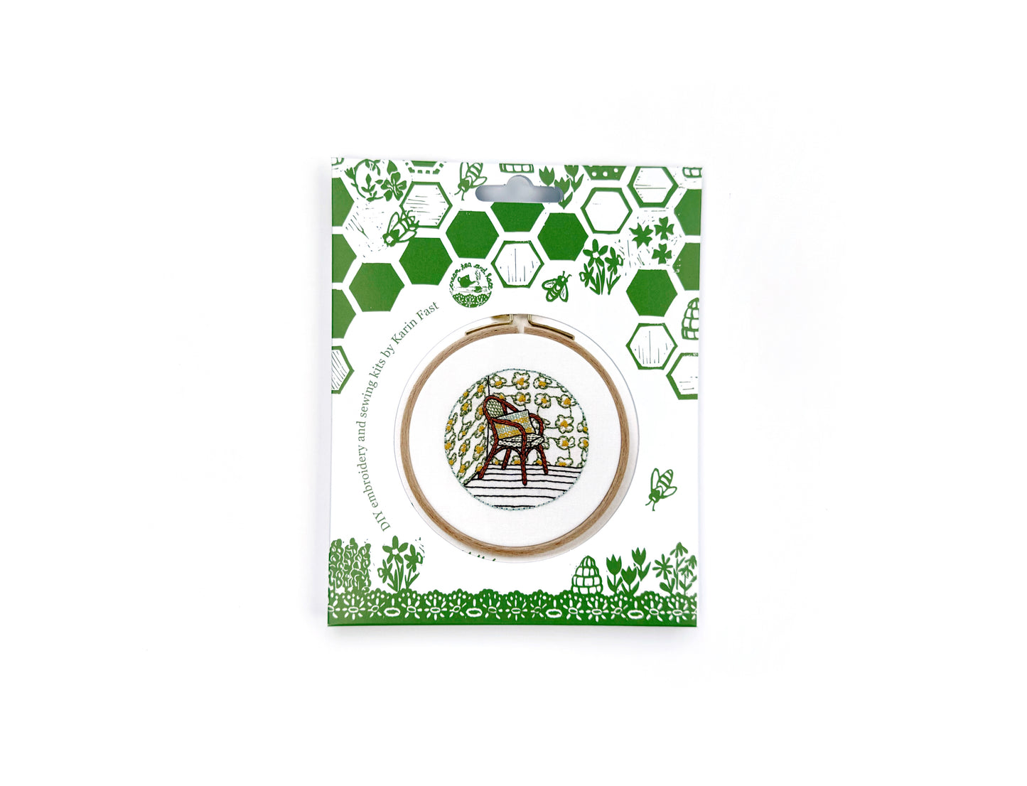 FABRIC PACK - mini floral interior embroidery kit for beginners - hellebore