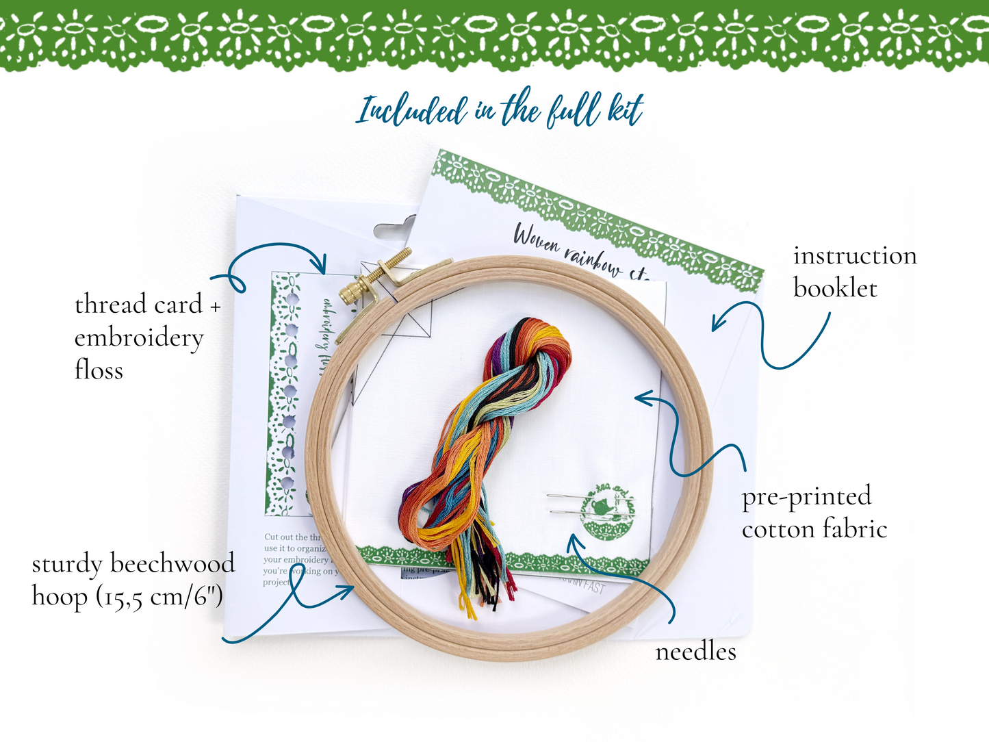 Woven star embroidery kit