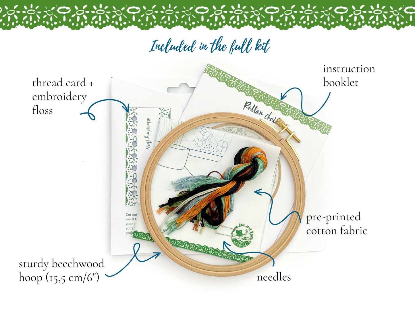 Rattan chair embroidery kit