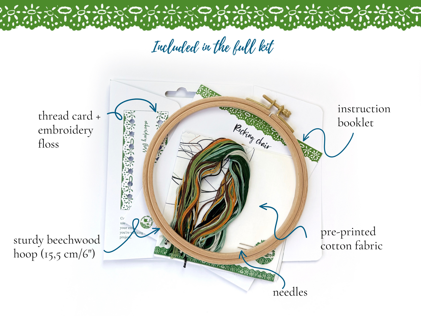 Rocking chair living room embroidery kit