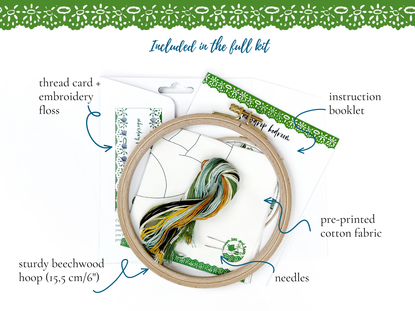Snowdrop bedroom embroidery kit