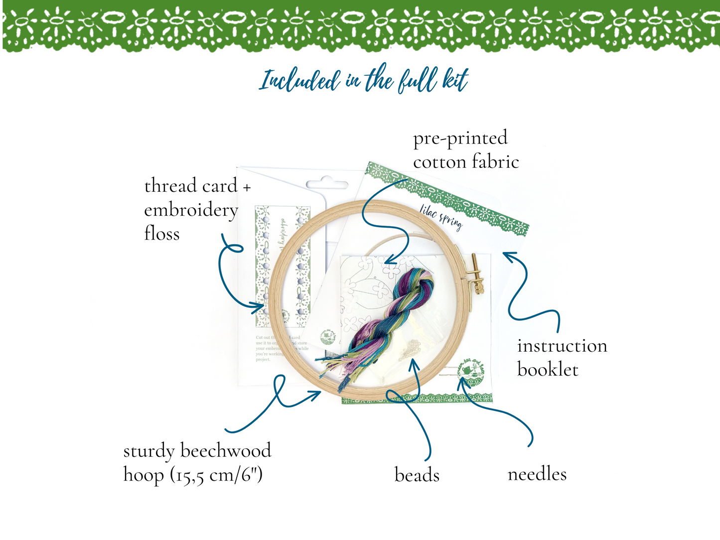 Spring lilac advanced floral embroidery kit
